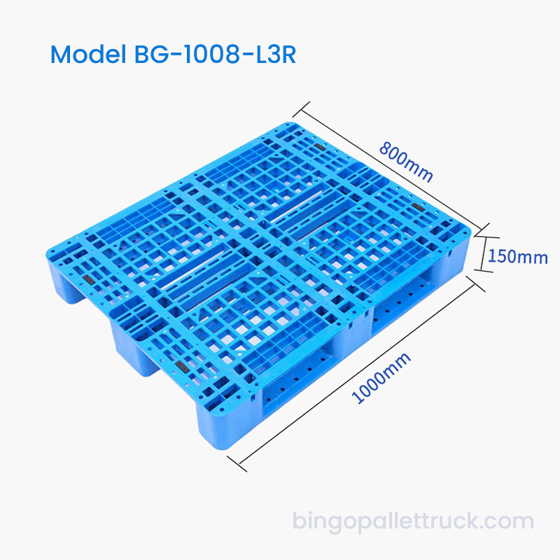 3-biegowa paleta z tworzywa sztucznego HDPE o wymiarach 1000 × 800 mm do regałów magazynowych