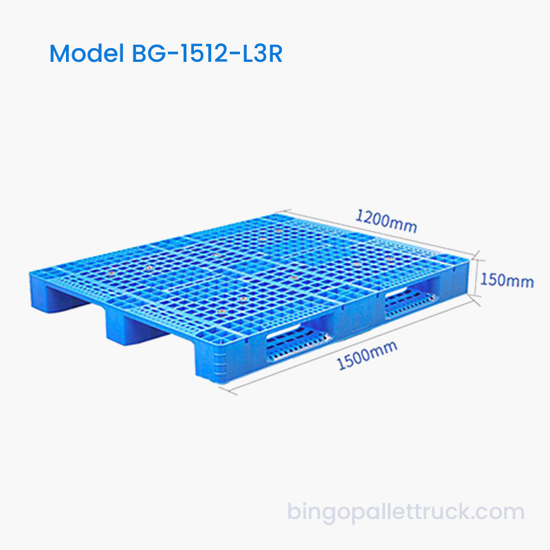 3-biegowa paleta z tworzywa HDPE o wymiarach 1500 × 1200 mm dla magazynów i logistyki