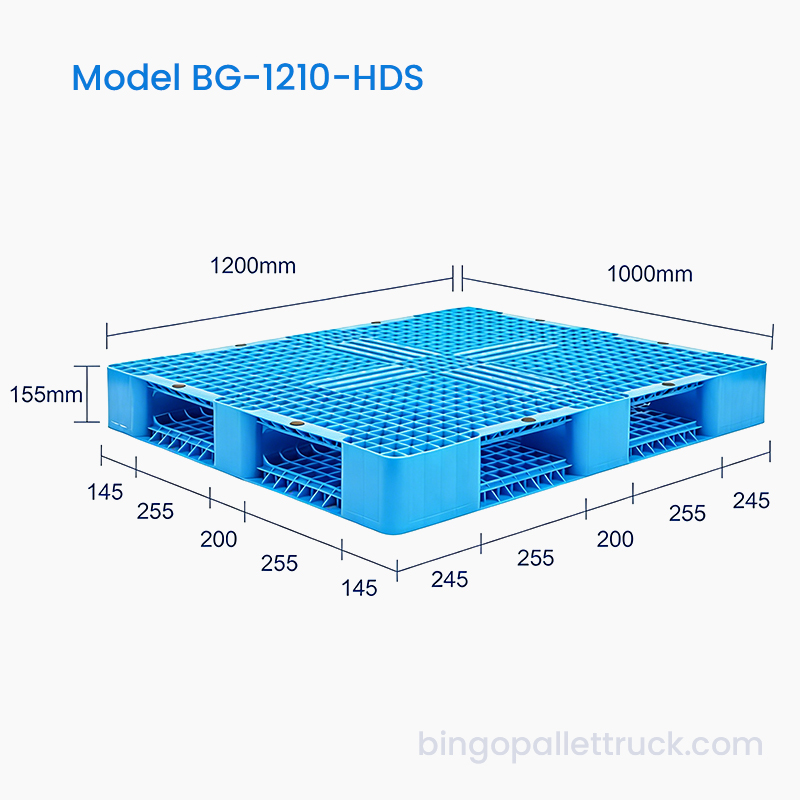 Dwustronna paleta z tworzywa sztucznego o wymiarach 1200 x 1000 mm dla logistyki ciężkiej