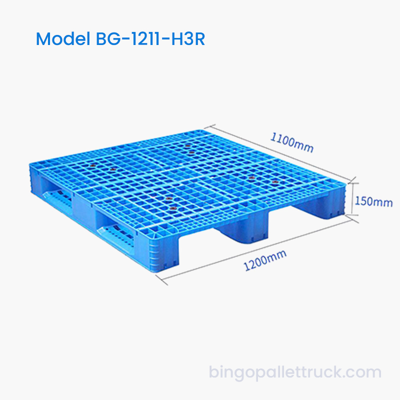 Plastikowa paleta HDPE klasy spożywczej o wymiarach 1200 x 1100 mm do transportu towarów suchych